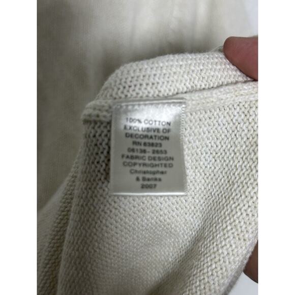 Christopher & Banks Sweate XL Hand Embroidered Cat Kitty Flowers Cottage Grandma - Picture 4 of 11